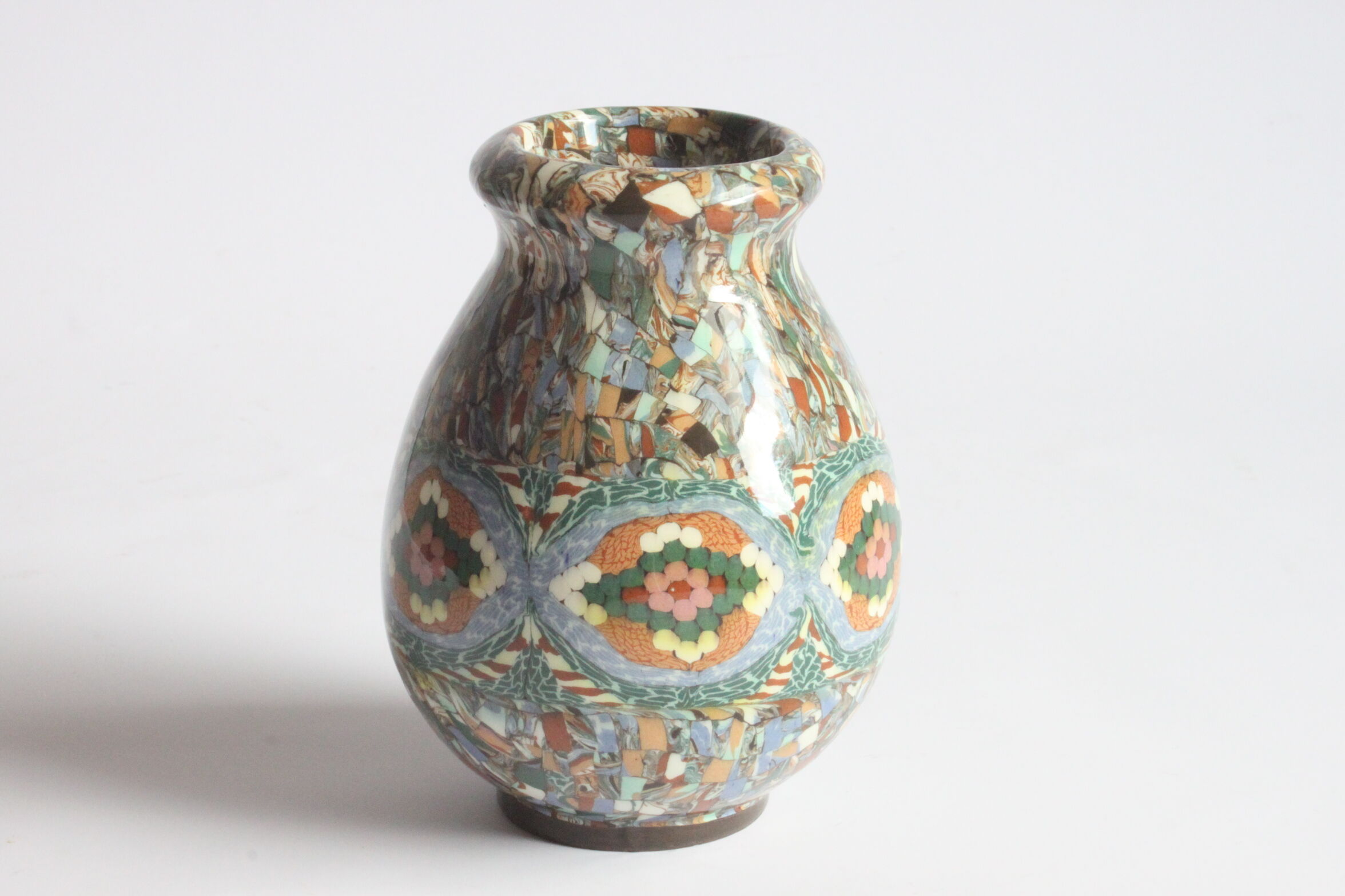 Vase en mosaïque Neriage Par Jean Gerbino, Vallauris 1930S