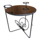 1950s round coffee table in black opaline