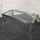 Chrome and gold metal coffee table by Romeo Rega from the 1970s.