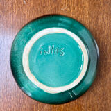 Green glazed ceramic bowl, signed Idlas.
