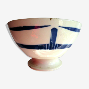Old Art Deco bowl by Badonviller, blue frieze, LUCIE model
