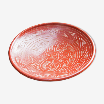 Decorative terracotta plate, Brazilian Crafts