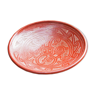 Decorative terracotta plate, Brazilian Crafts