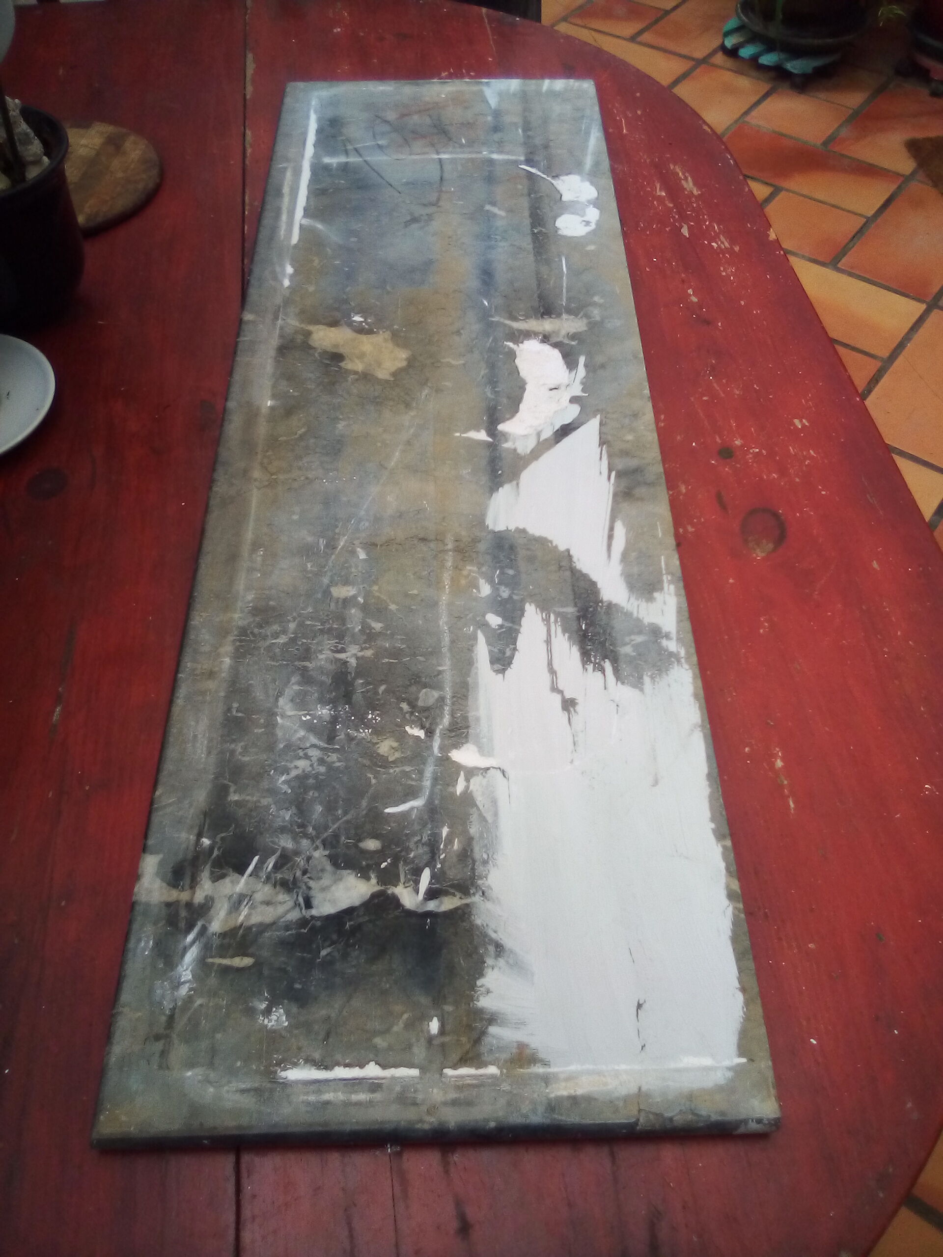 White veined black marble fireplace