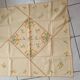 Hand-embroidered yellow square tablecloth.
