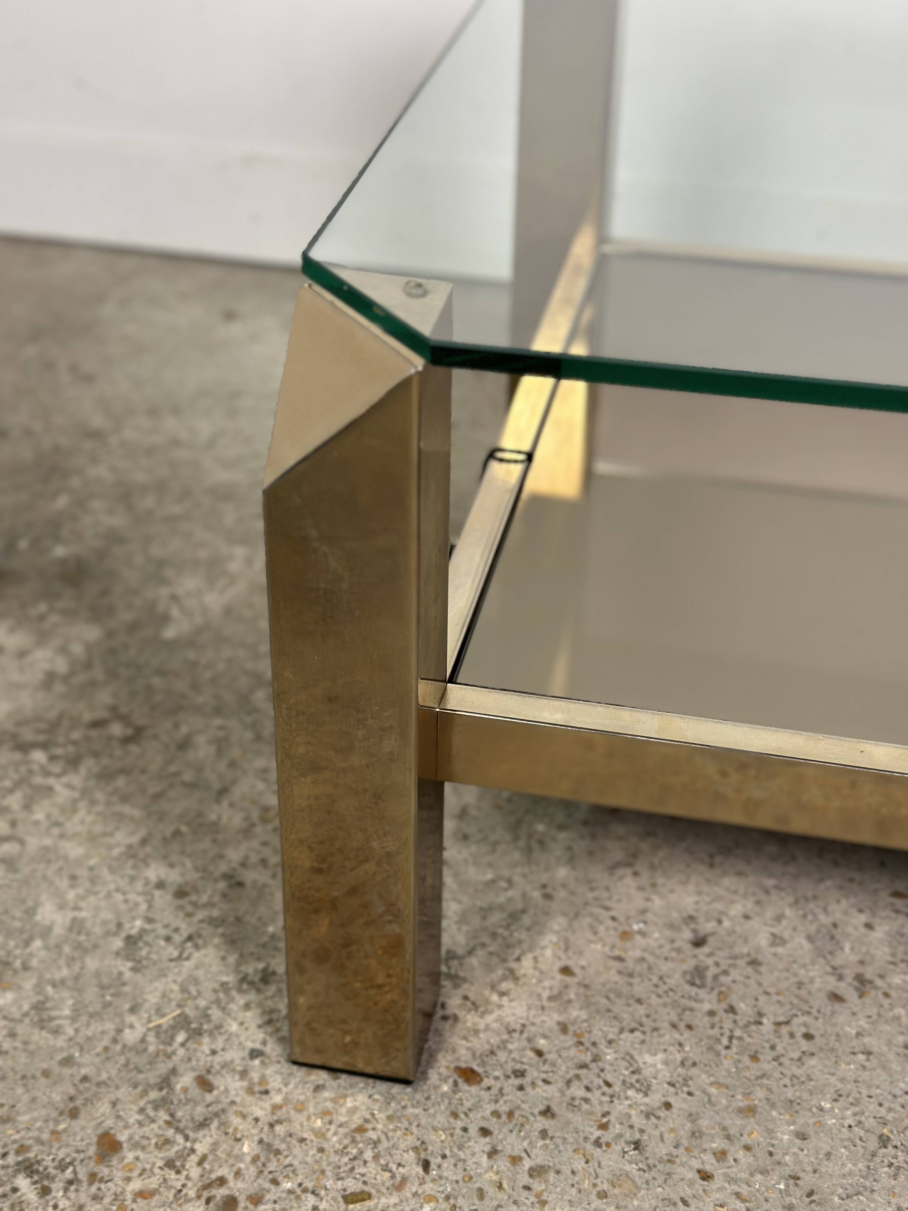 Coffee table by Belgo Chrome 1970 in 23 carat plating