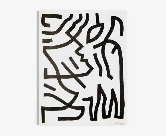 Peinture sur papier sans titre