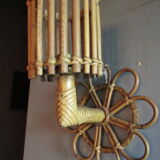 Louis Sognot rattan wall lamp