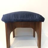 Brutalist velvet stool, 1970