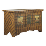 Wedding trunk painted in folk art style