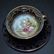 Romantic cup in cobalt blue and gold Vienna porcelain