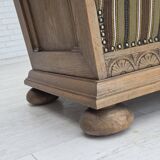 1950s, Danish 2-seater sofa, green furniture wool, oak wood.