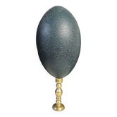 Oeuf d'Émeu, Socle Bronze (Début XXè) H : 21 cm | Objet de Collection Curiosité | PlaceOddity