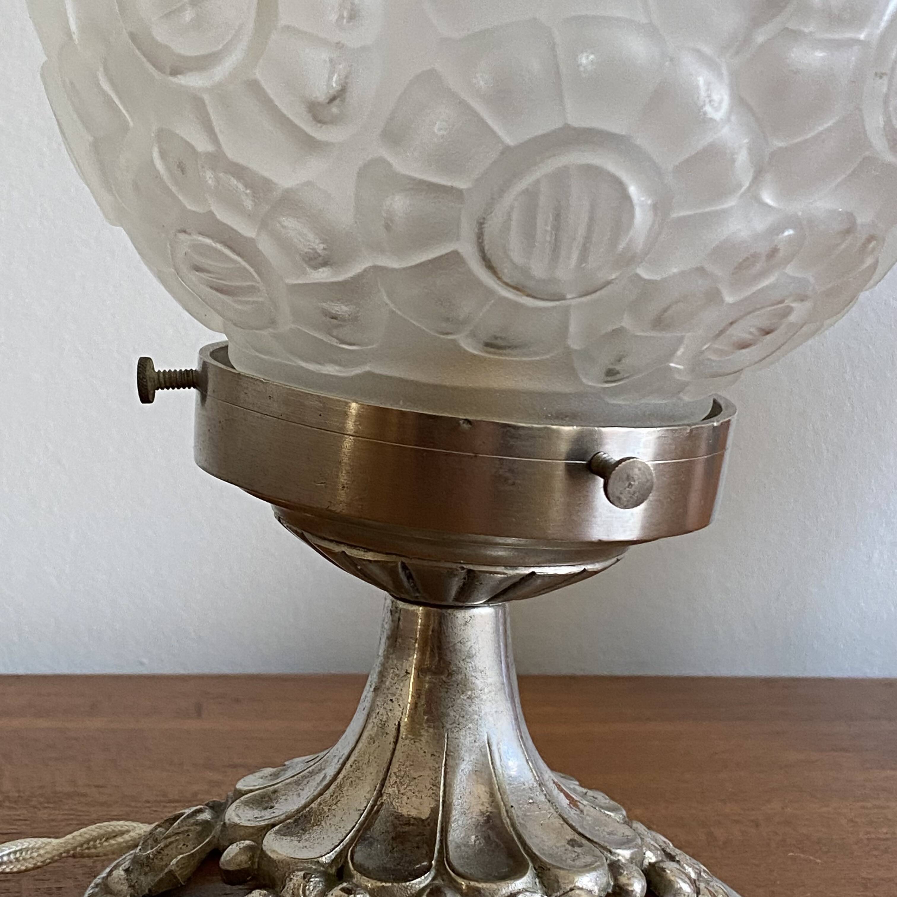 Art deco table lamp, desk lamp, antique glass globe