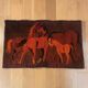 Tapis et tapisserie RYA vintage des années 1970 en marron et orange avec cheval