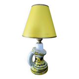 Lampe en céramique jaune vintage