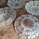 Set of 4 opaque glass bread plates snowflake