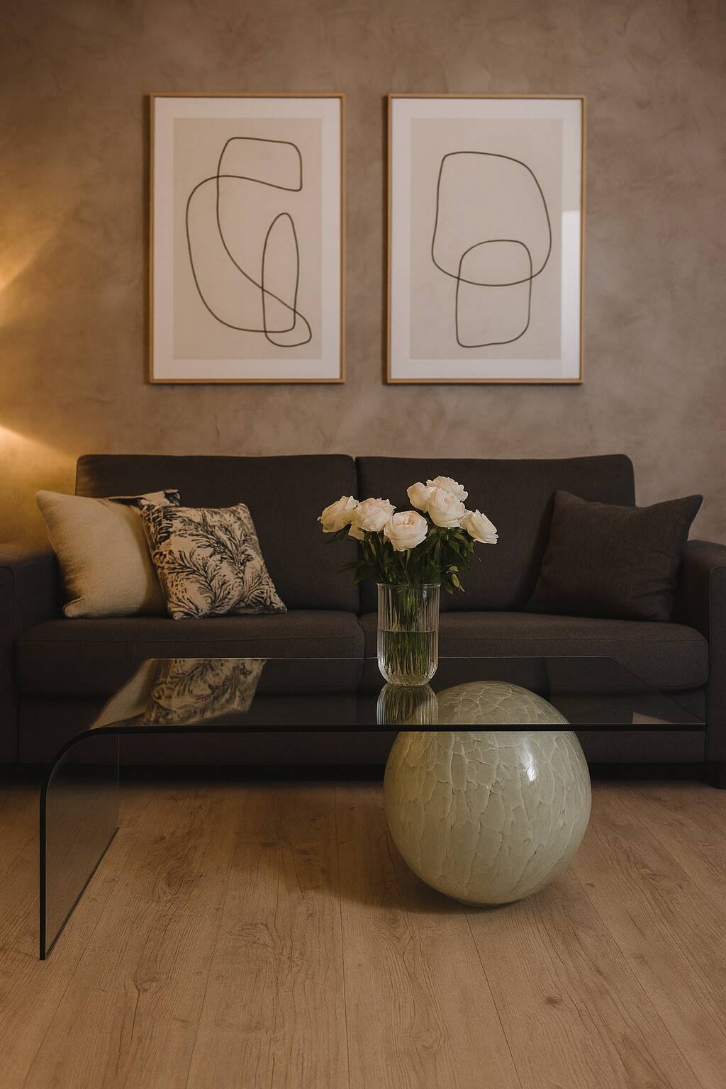 Reflex glass coffee table