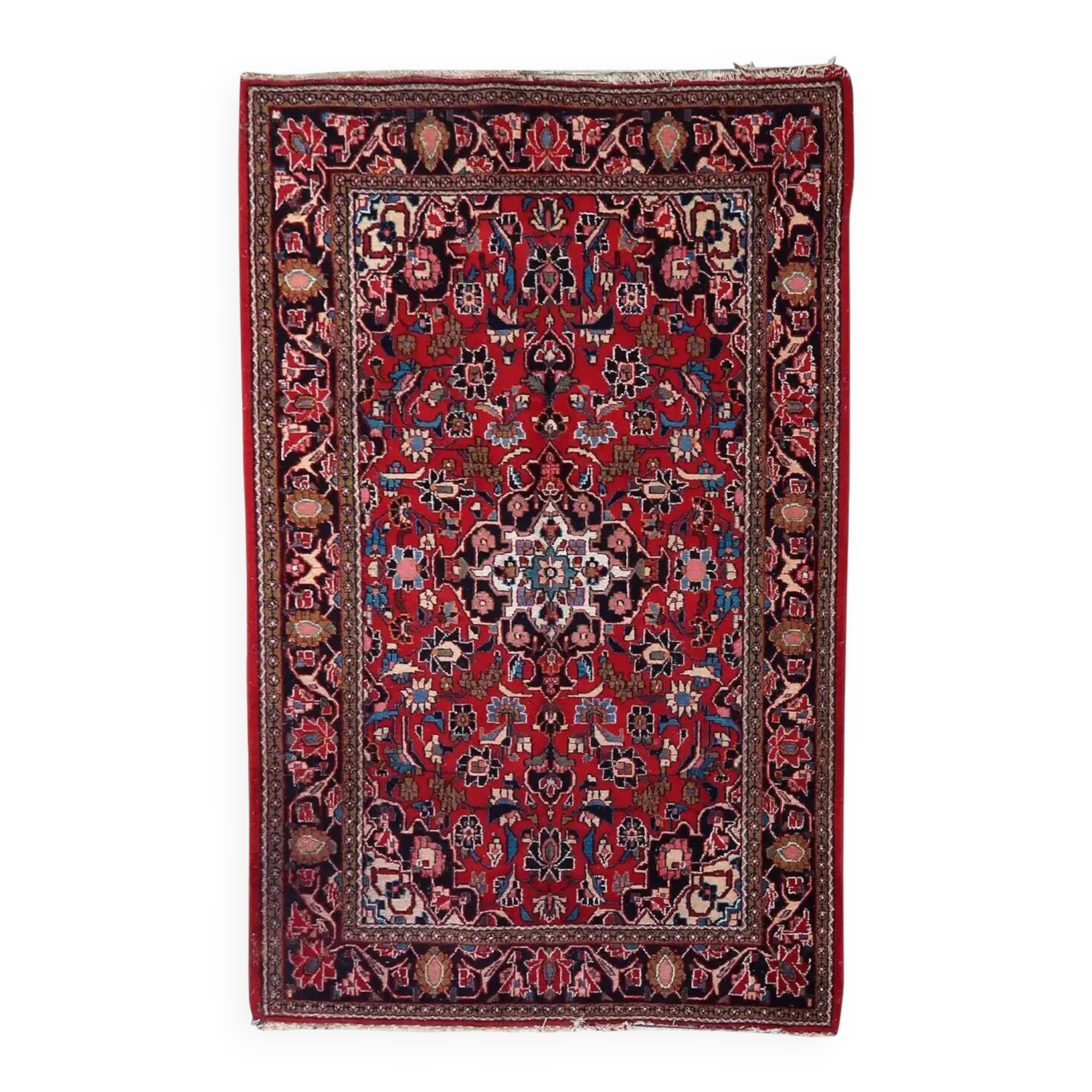 Ancient Persian Kashan carpet, handmade, 131 cm x 205 cm, 1920s.