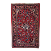 Tapis persan Kashan ancien, fait main, 131 cm x 205 cm, années 1920