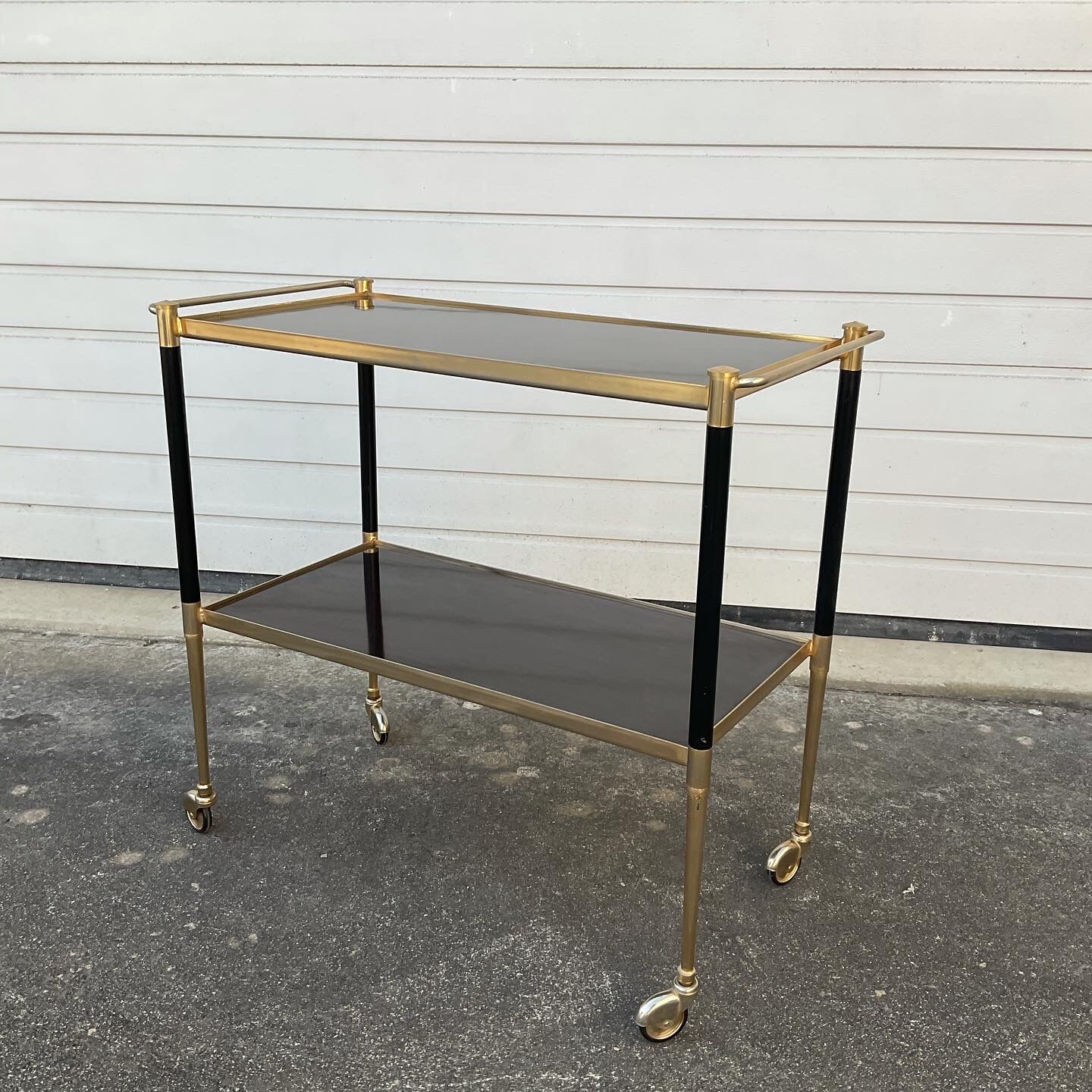 Golden vintage rolling table