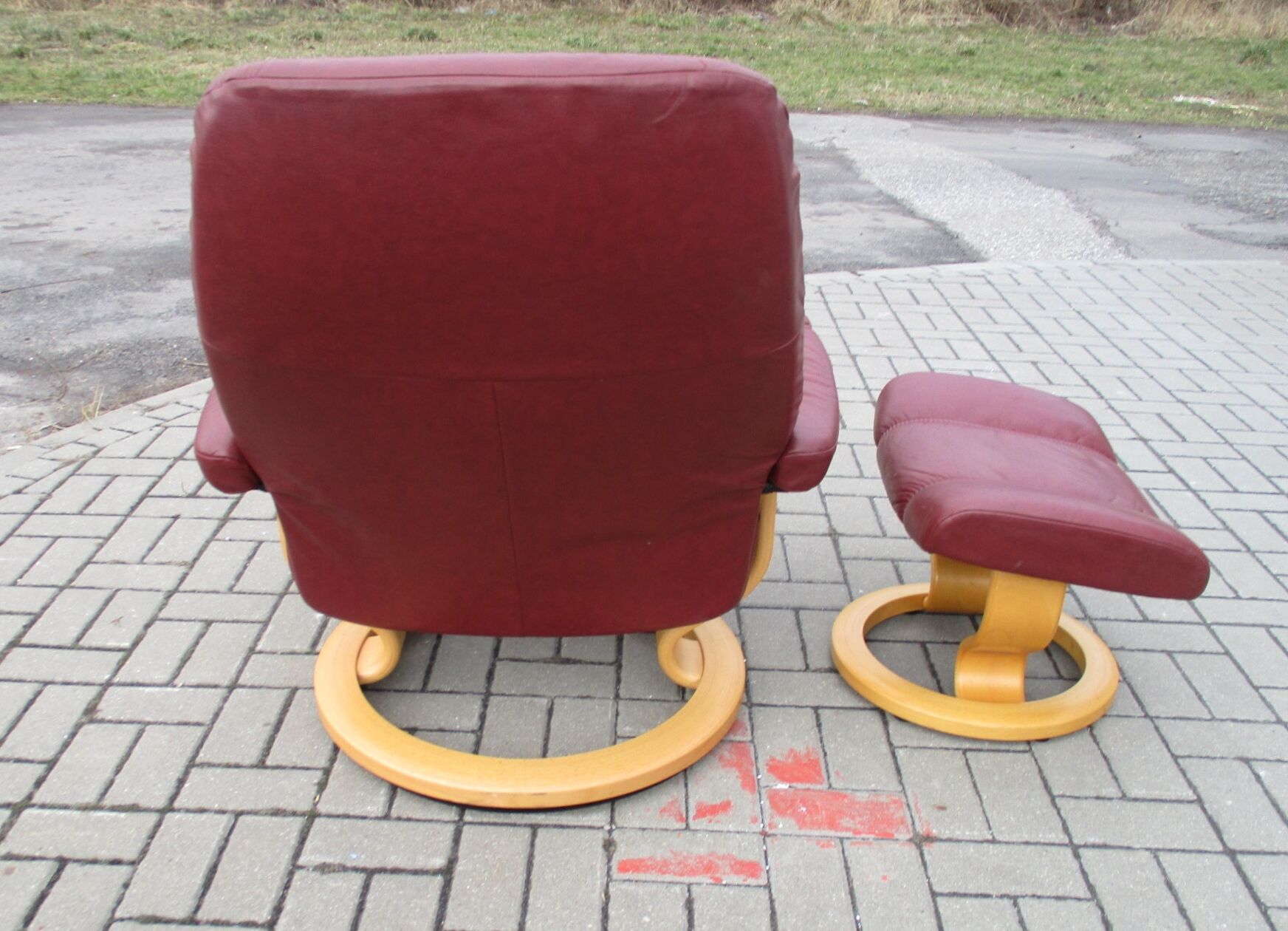 Armchair with Footstool, Stressless, Switzerland, 1970s