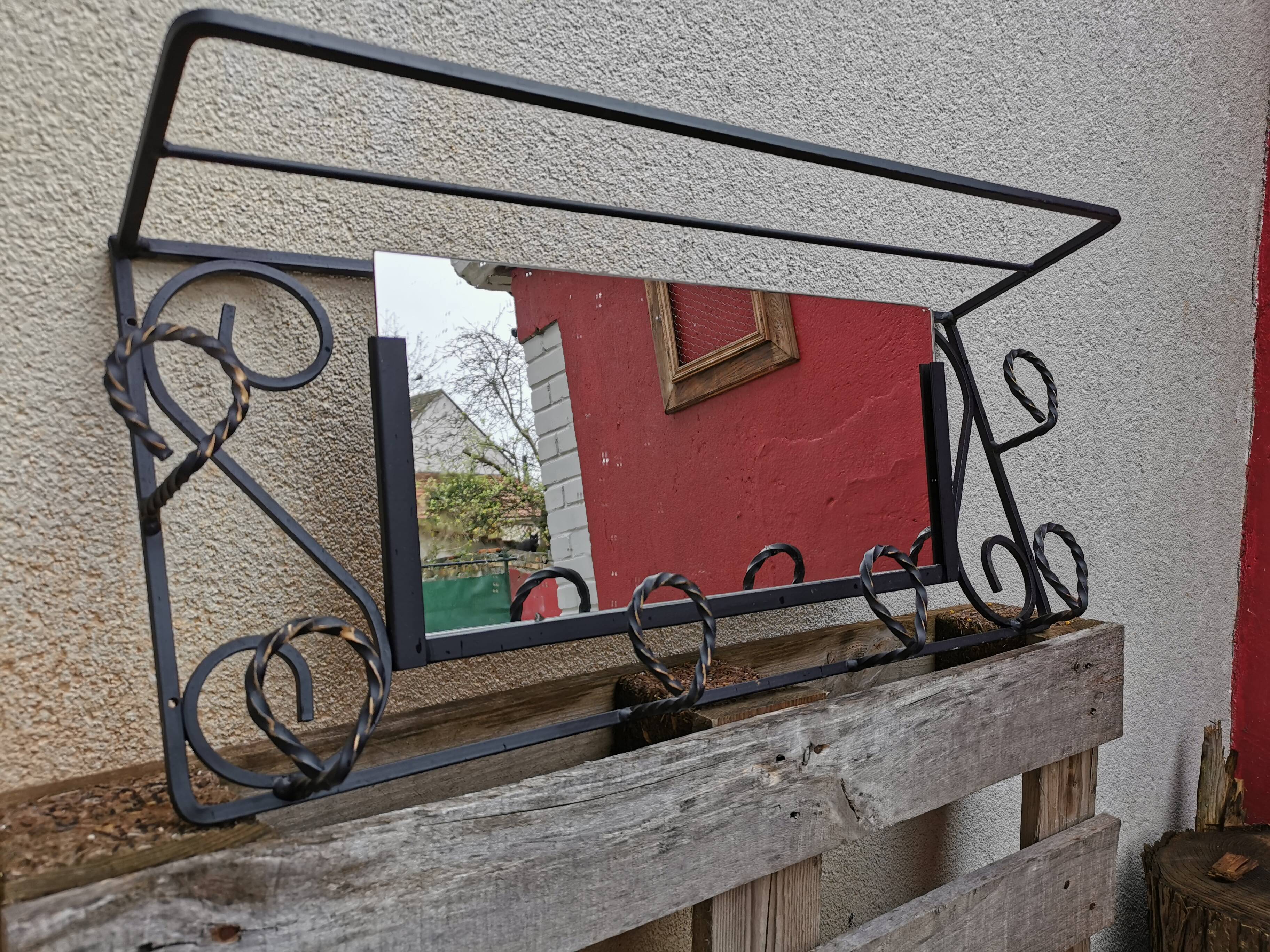 Vintage wrought iron coat rack