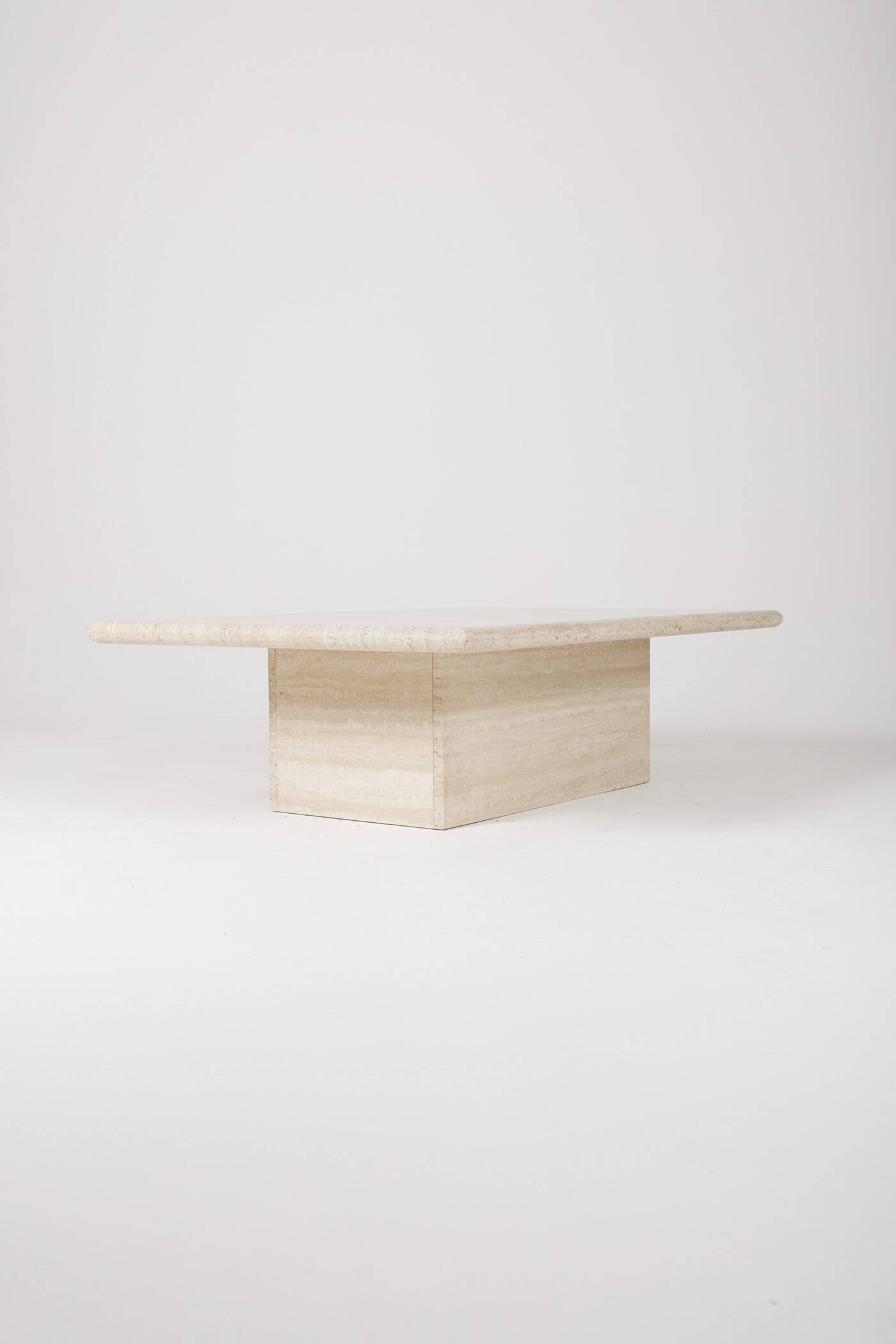 Table basse en travertin, 1970s