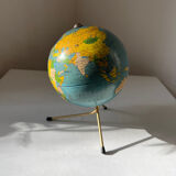 Globe terrestre mappemonde métal Cartes Tarides Paris vintage