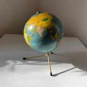 Vintage Metal Globe World Maps Tarides Paris