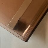 Smoked plexiglass coffee table on wheels, Roche Bobois design 1970.