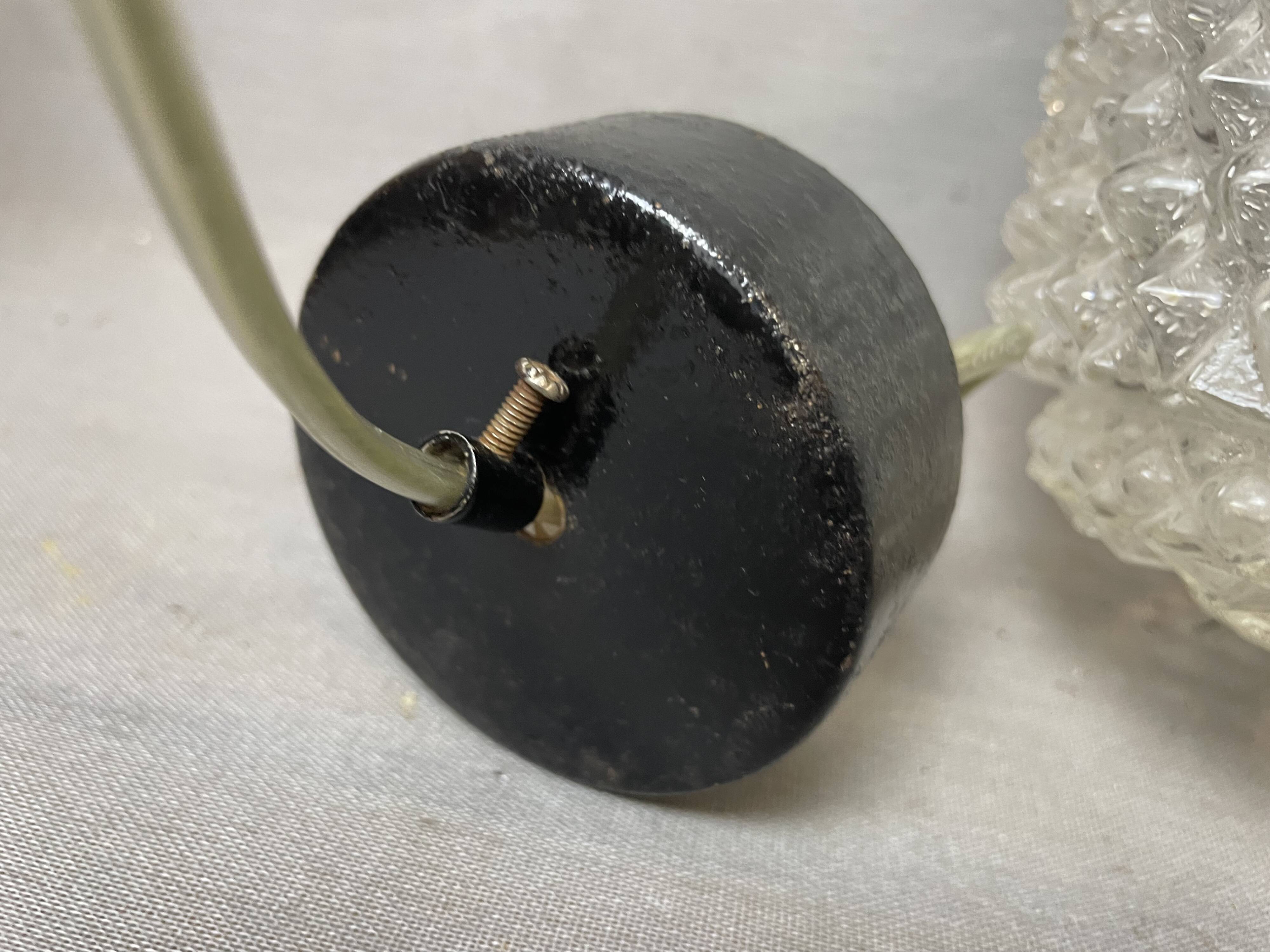 Mid Century small hobnail glass hanging ceiling lamp