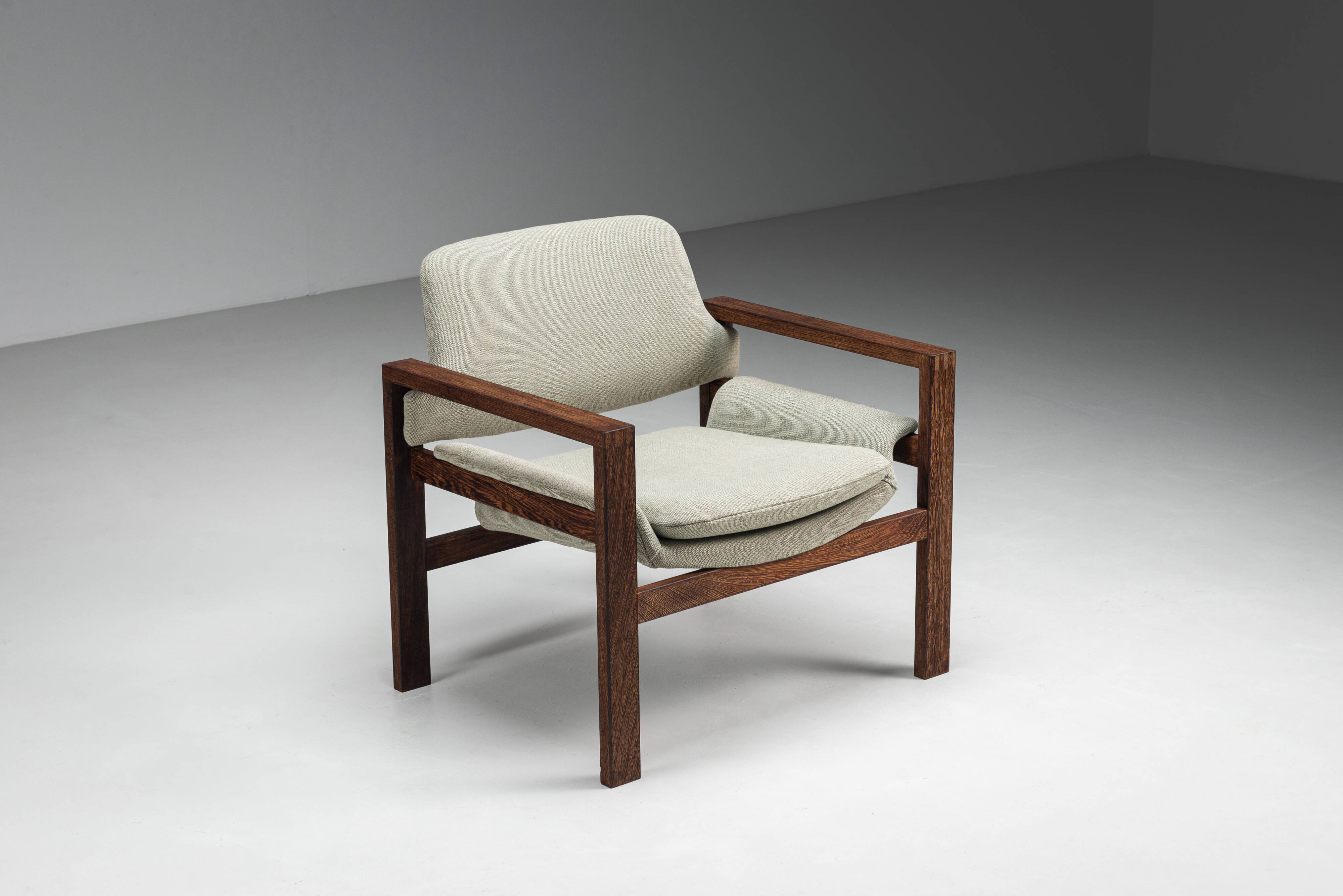 Fauteuil lounge en wengé de milieu de siècle