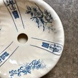 Gien sponge holder, "Lamballe" service in blue ironstone