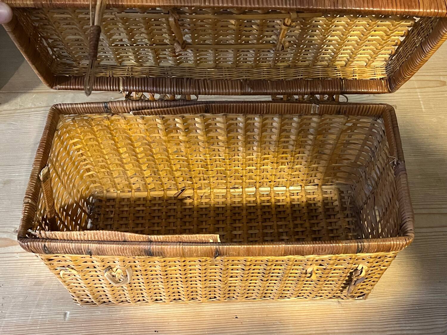 Old wicker suitcase