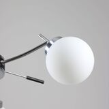 Mid-Century Italian Chrome and Opaline Chandelier