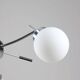 Lustre Mid-Century en Chrome et Opaline, Italie