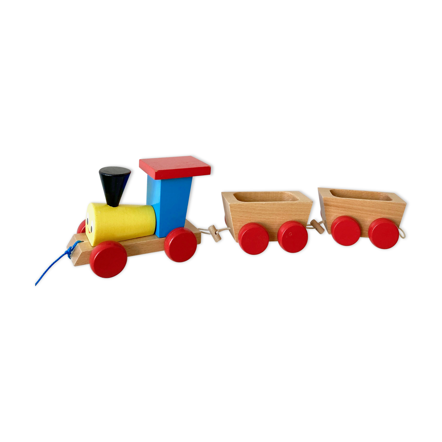 Wooden toy train to pull