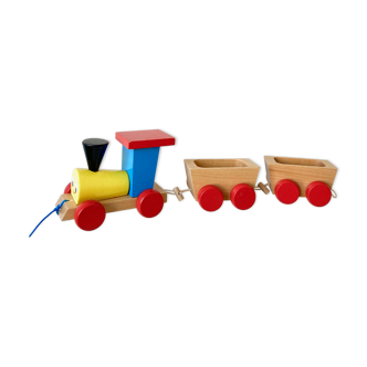 Wooden toy train to pull