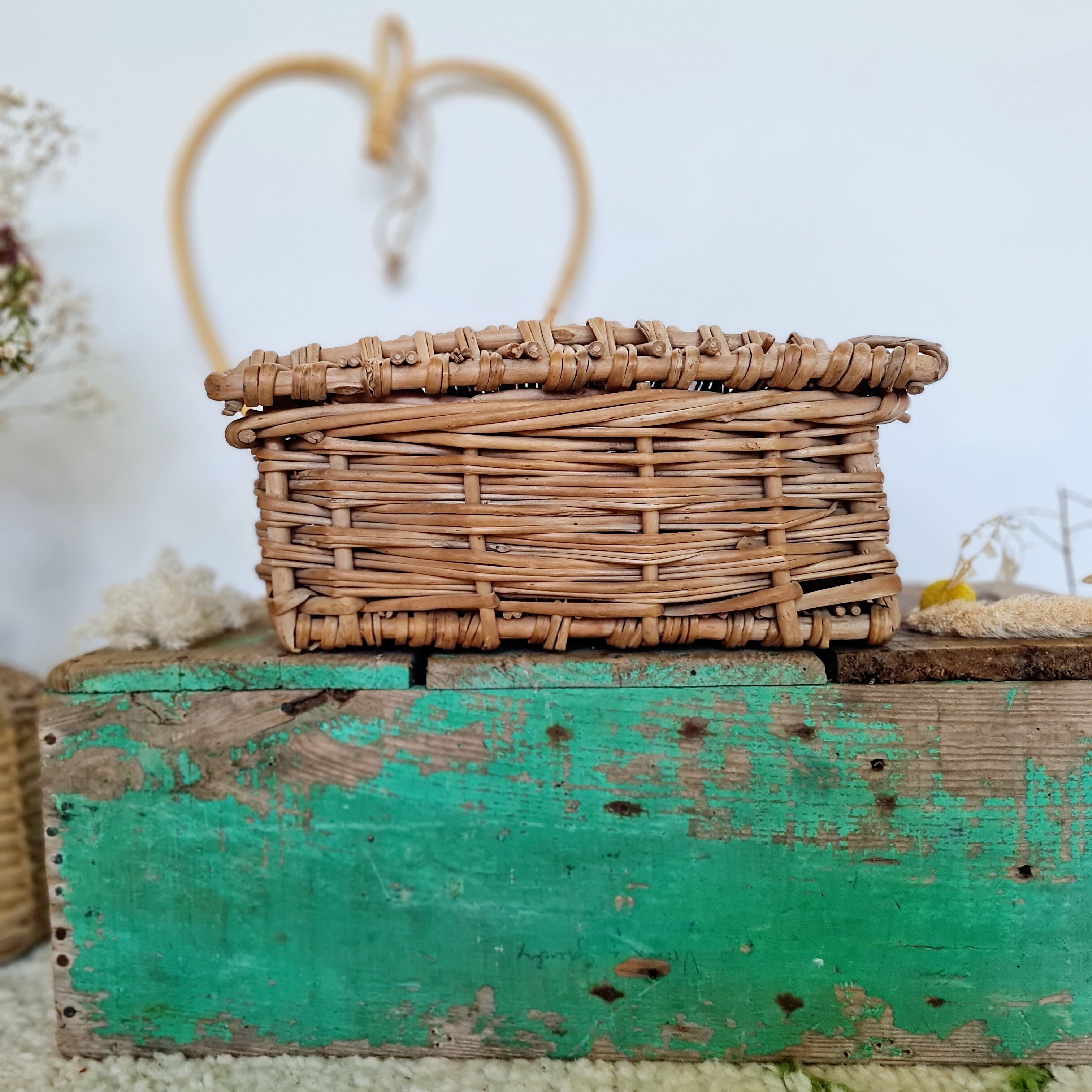 Vintage rattan trunk