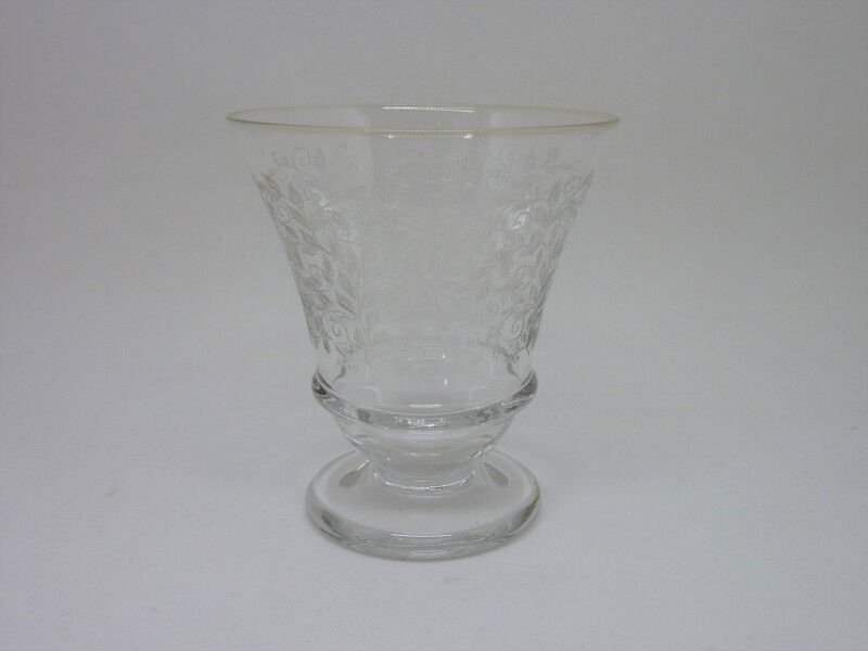 9 old glasses engraved with leaf decoration