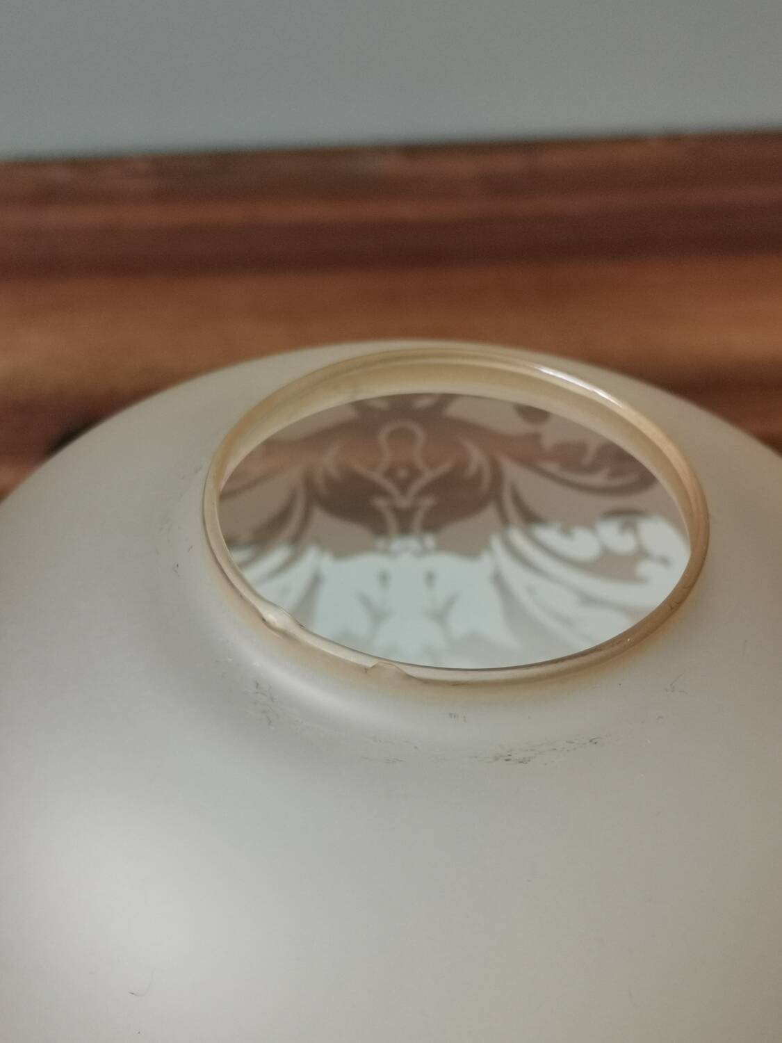 Vintage sandblasted amber glass lamp globe flower pattern hanging lamp