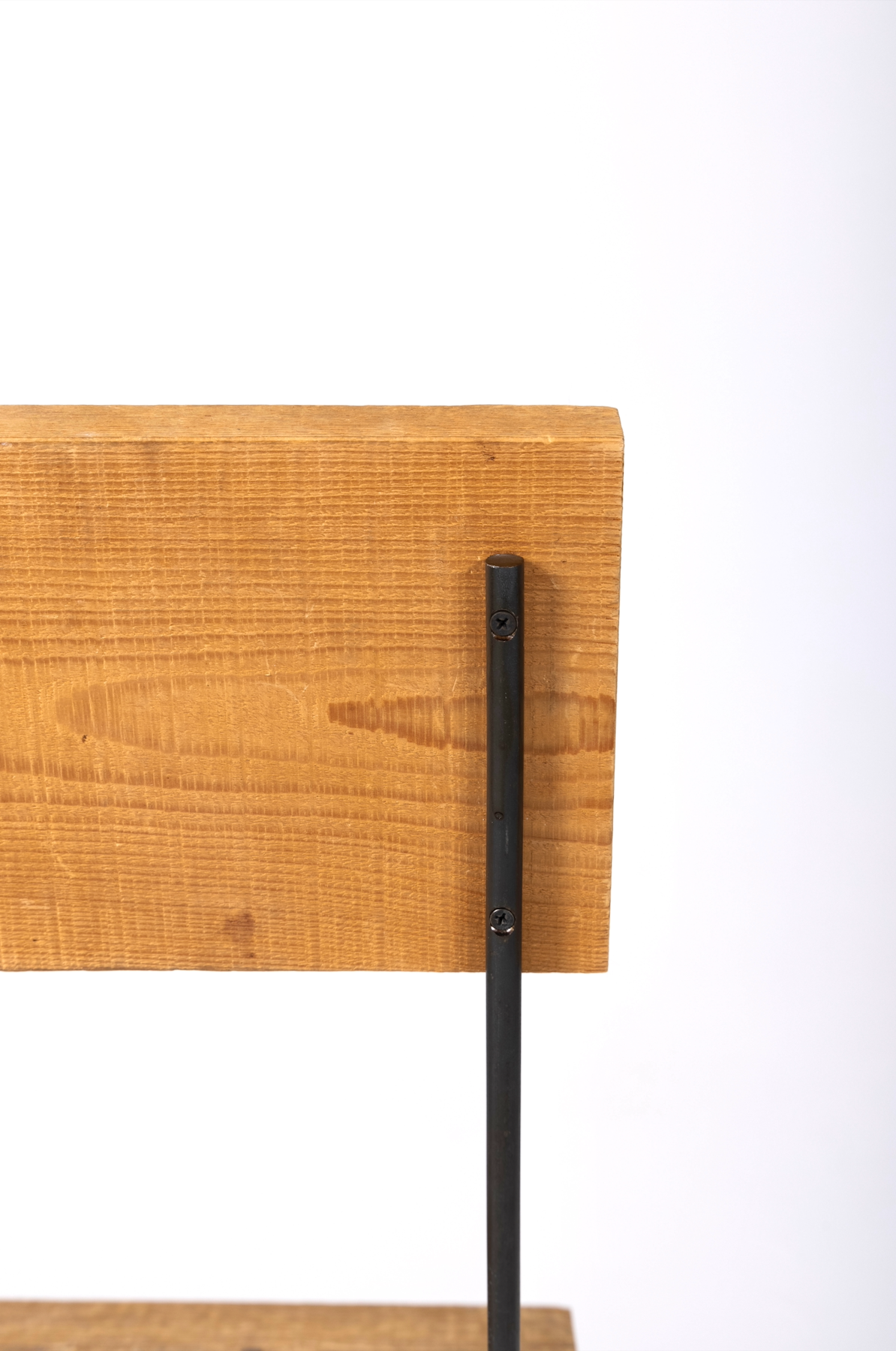 Chair in wood and black metal, 1990s