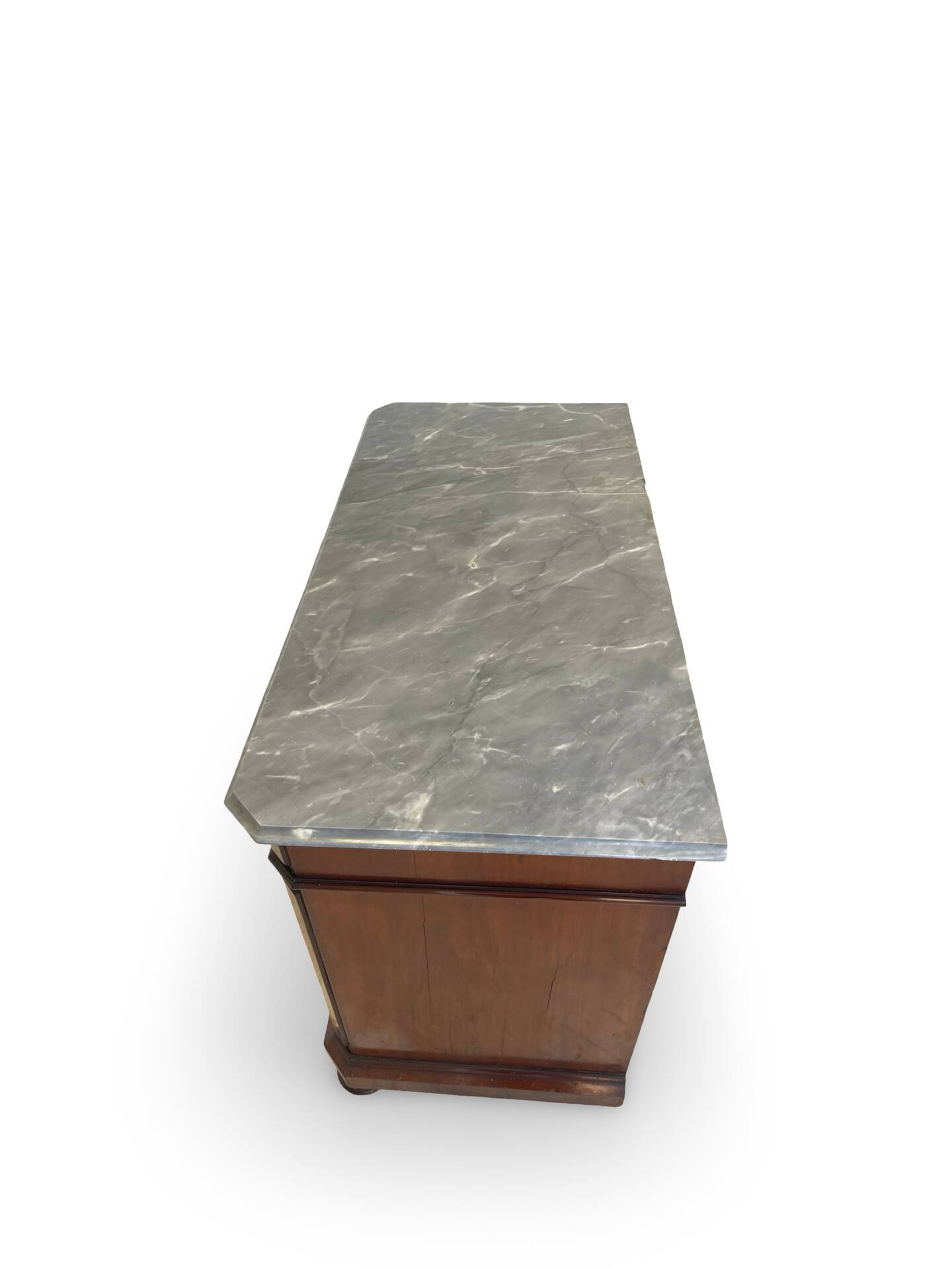 Commode Umbertino en acajou et noyer, 19e siècle.