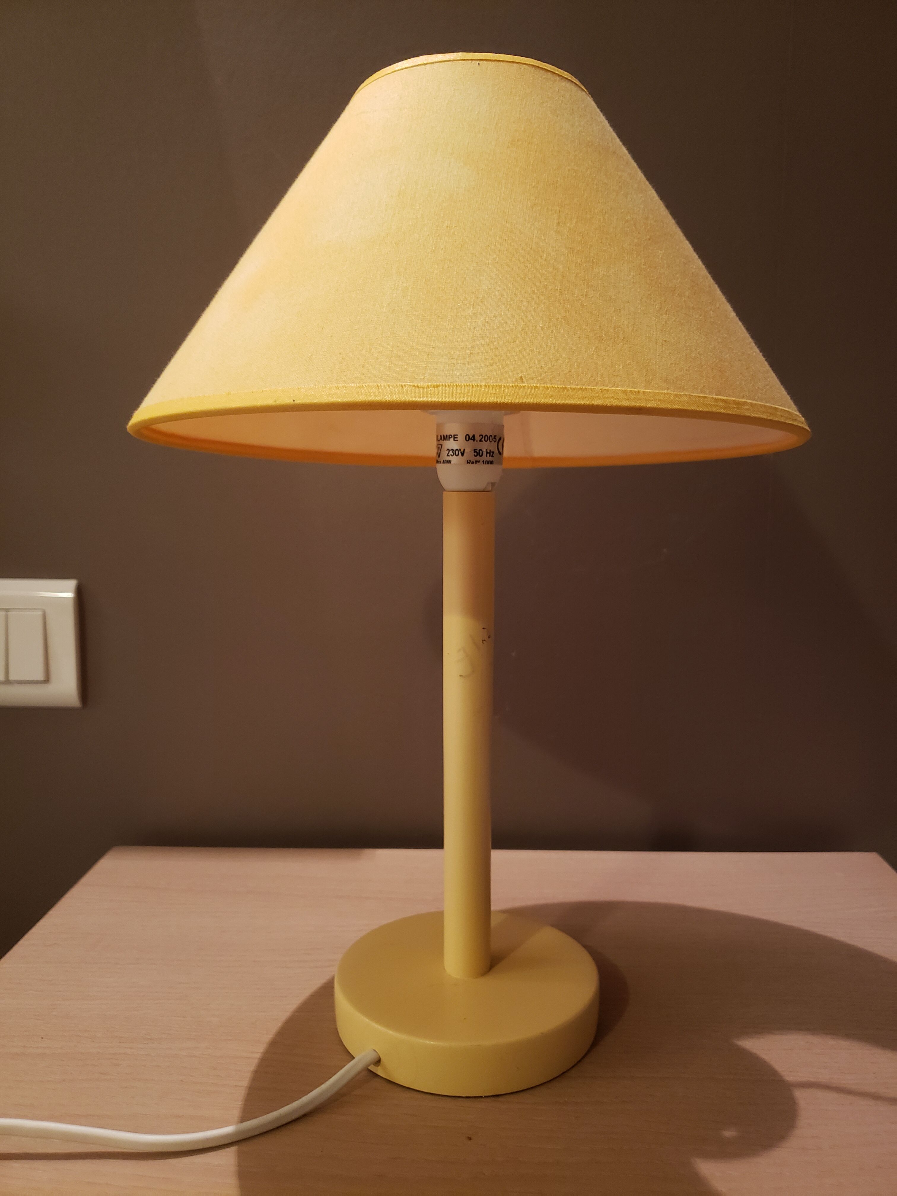 Yellow bedside lamp KERIA foot wood bulb E14 not included