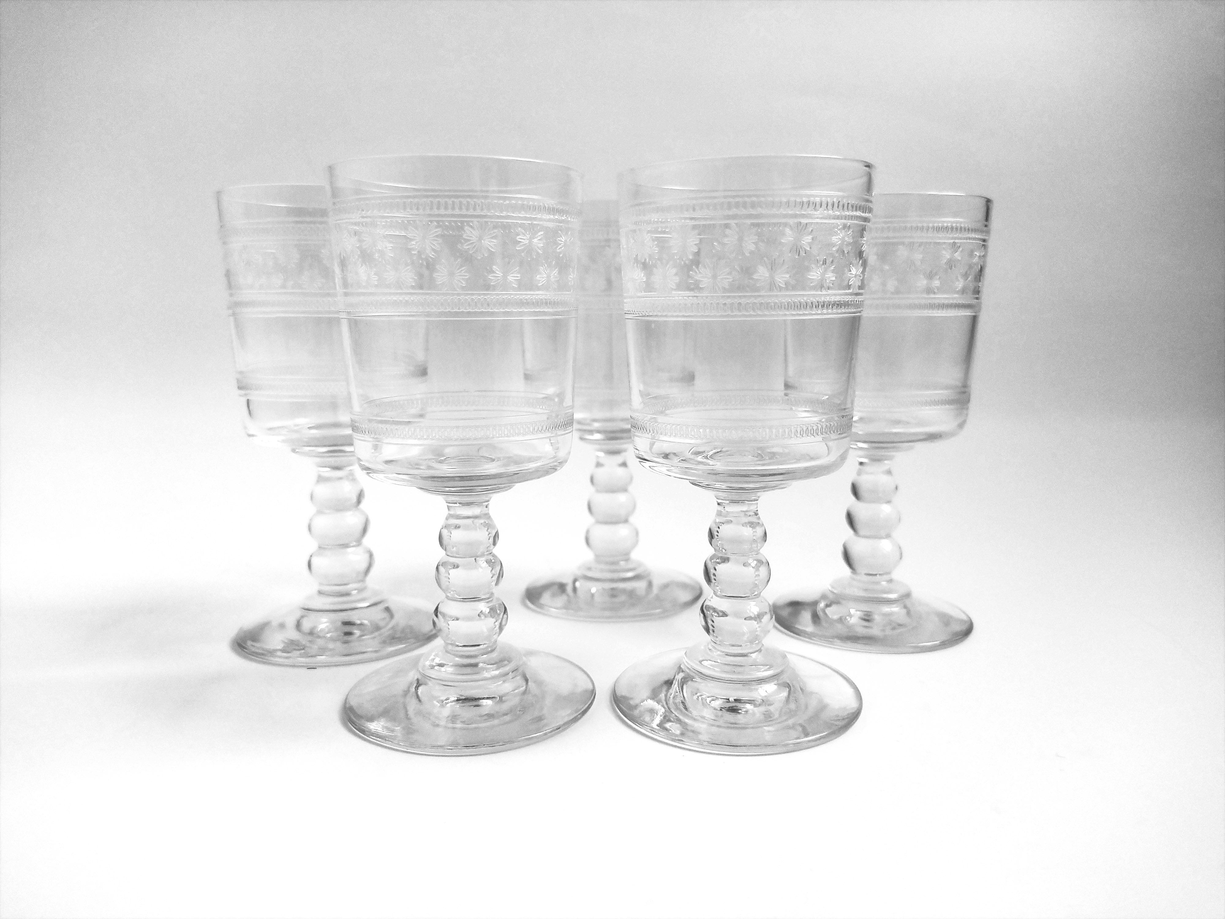 5 Baccarat crystal aperitif/digestive glasses model 4770 (1916 catalogue)