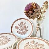 9 dessert plates herbarium thistles