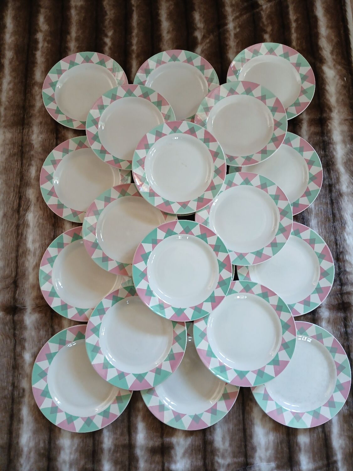 20 antique flat plates from Digoin and Sarreguemines
