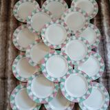 20 antique flat plates from Digoin and Sarreguemines