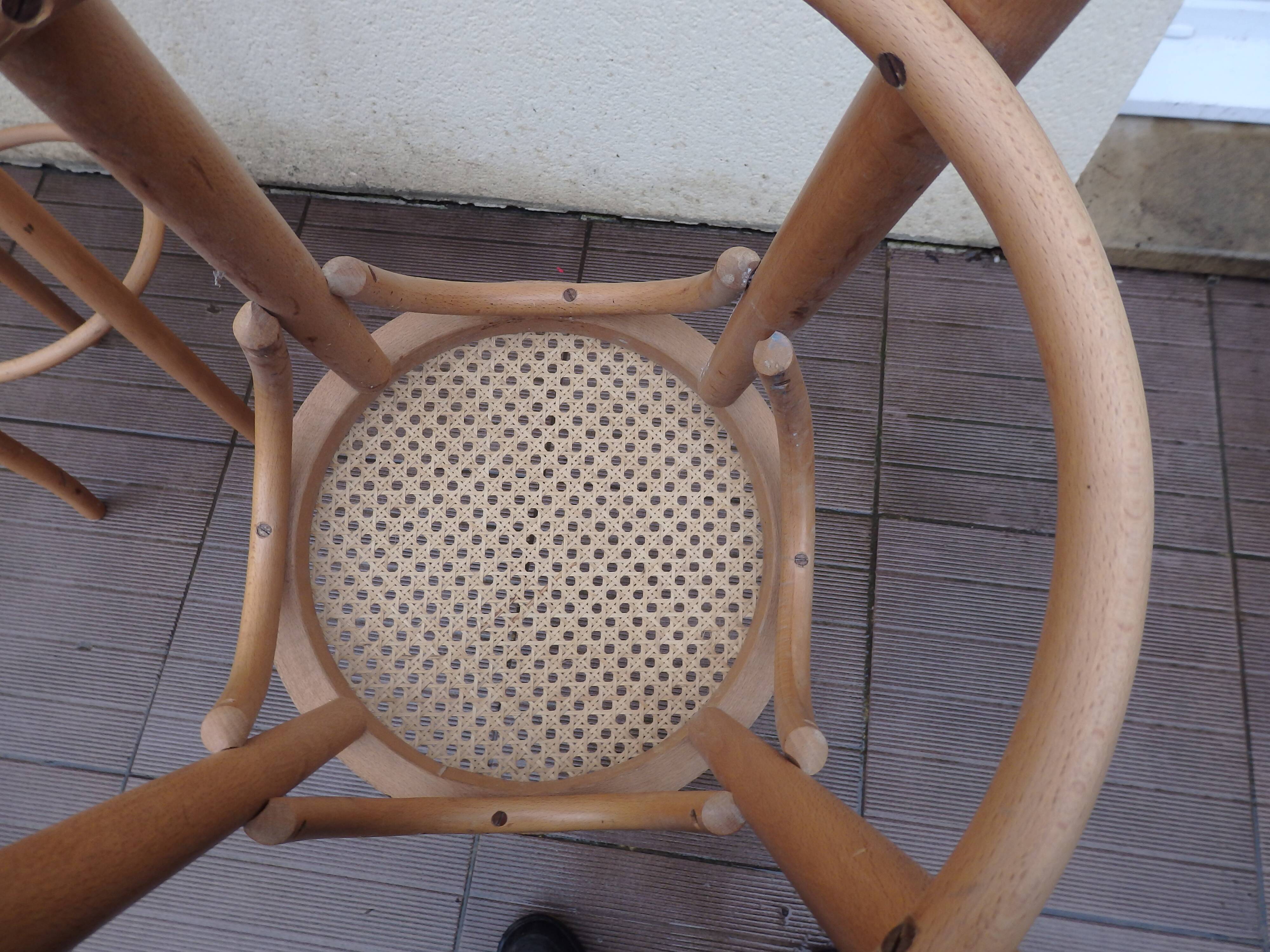 Pair of vintage canne bistro stool